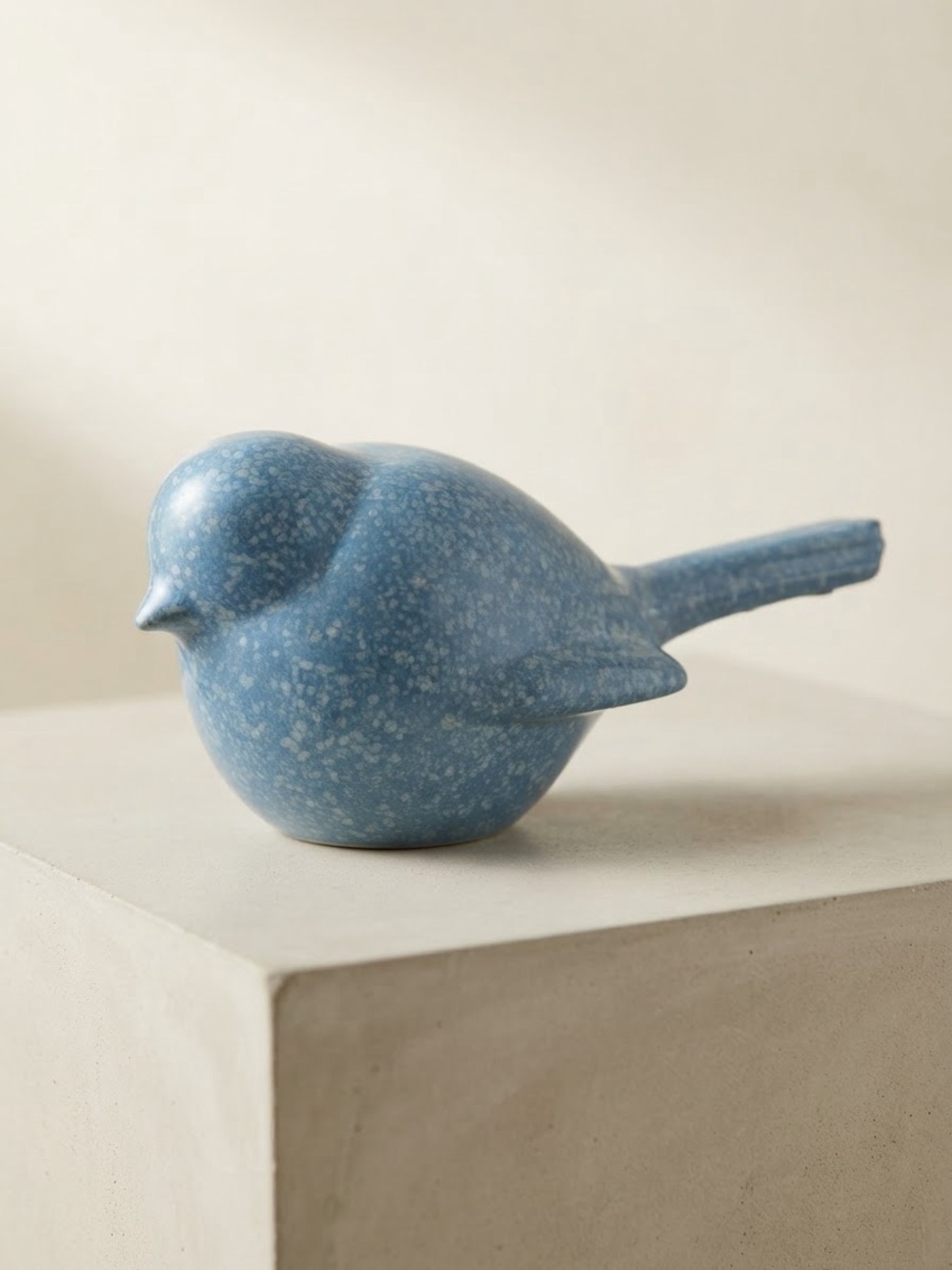 Blue Ceramic Decorative Bird Figurine - Petite Accent for Home